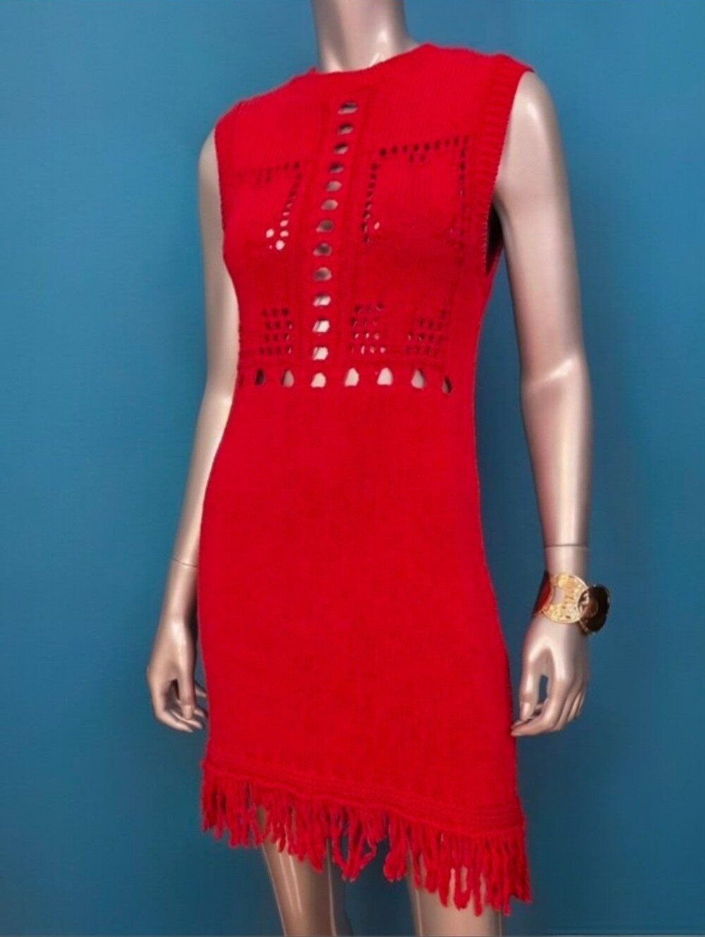 🆕️🏖ASOS Sleeveles Fringe Crochet Mini Dress w/ Open Stitch Detailing // (NWOT)